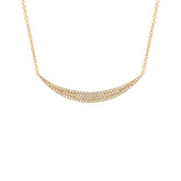 0.25ct 14k Yellow Gold Diamond Pave Crescent Necklace